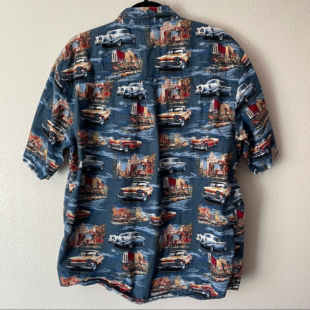 Clear Water 100% Cotton Classic Car Button Up Short Sleeve Large - Picture 7 of 7
